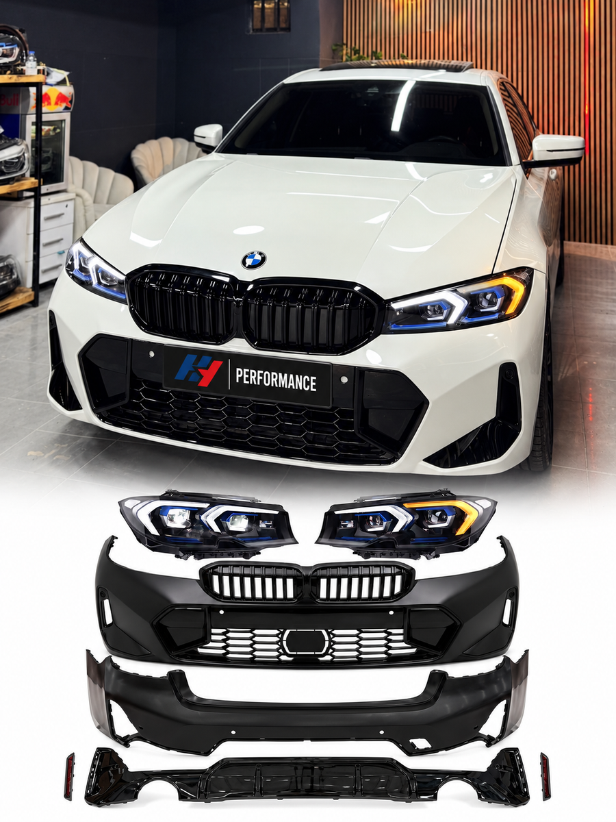 BMW 3 Serisi G20 2018-2022 Uyumlu 2026 Makyajlı M Sport Far Dahil Dönüşüm Body Kit Tampon Seti