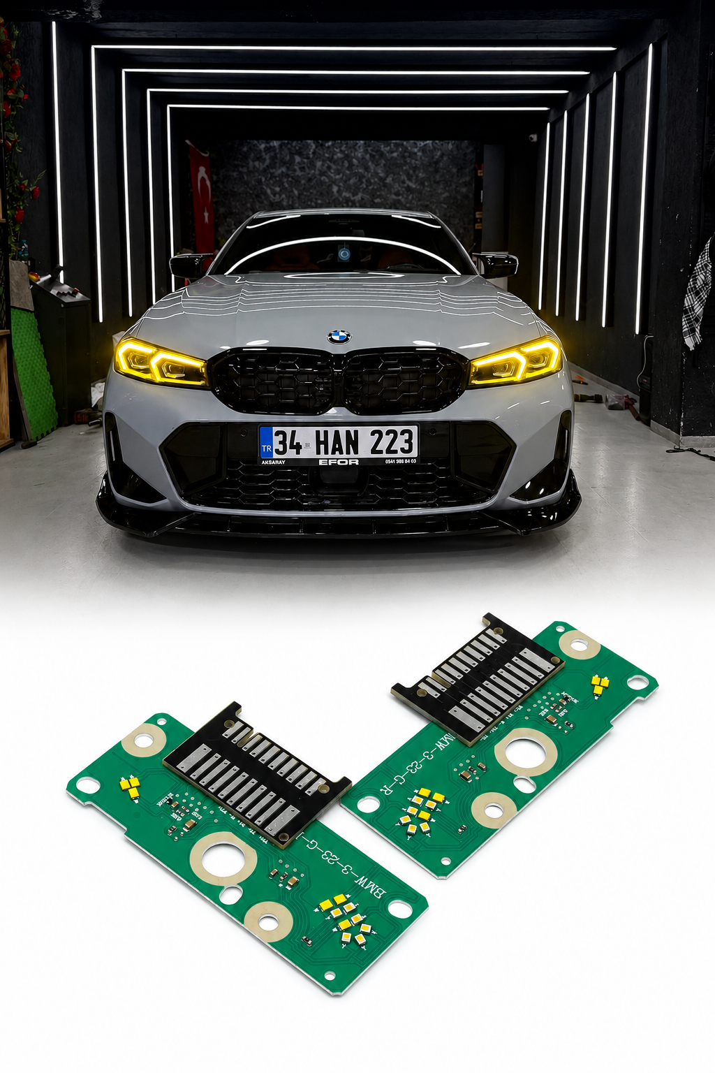 BMW G20 LCI 2022+ CSL Tasarım Sarı Gündüz Farı Modülü