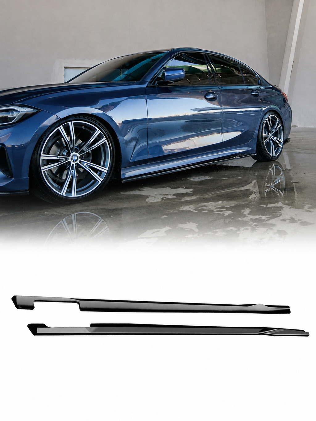 BMW G20 Sport Line 2018-2022 parlak siyah marşpiyel alt eki seti