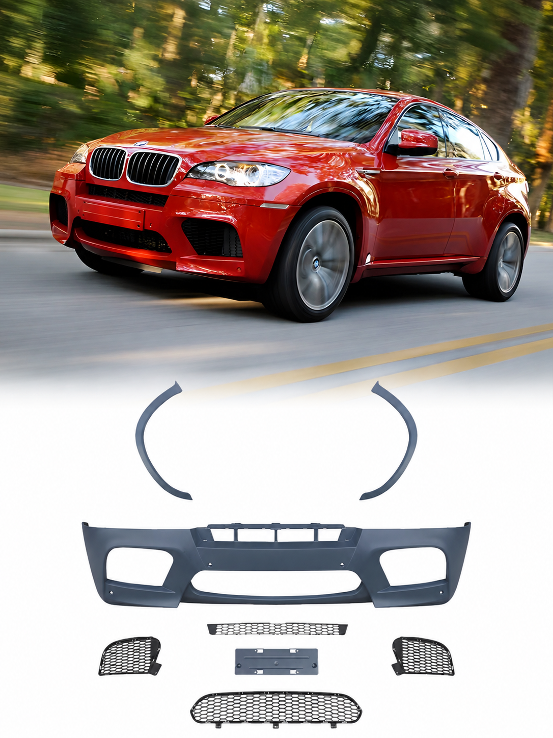 BMW X5 E70 / X6 E71 2007-2014 Uyumlu X5M / X6M Ön Tampon Seti