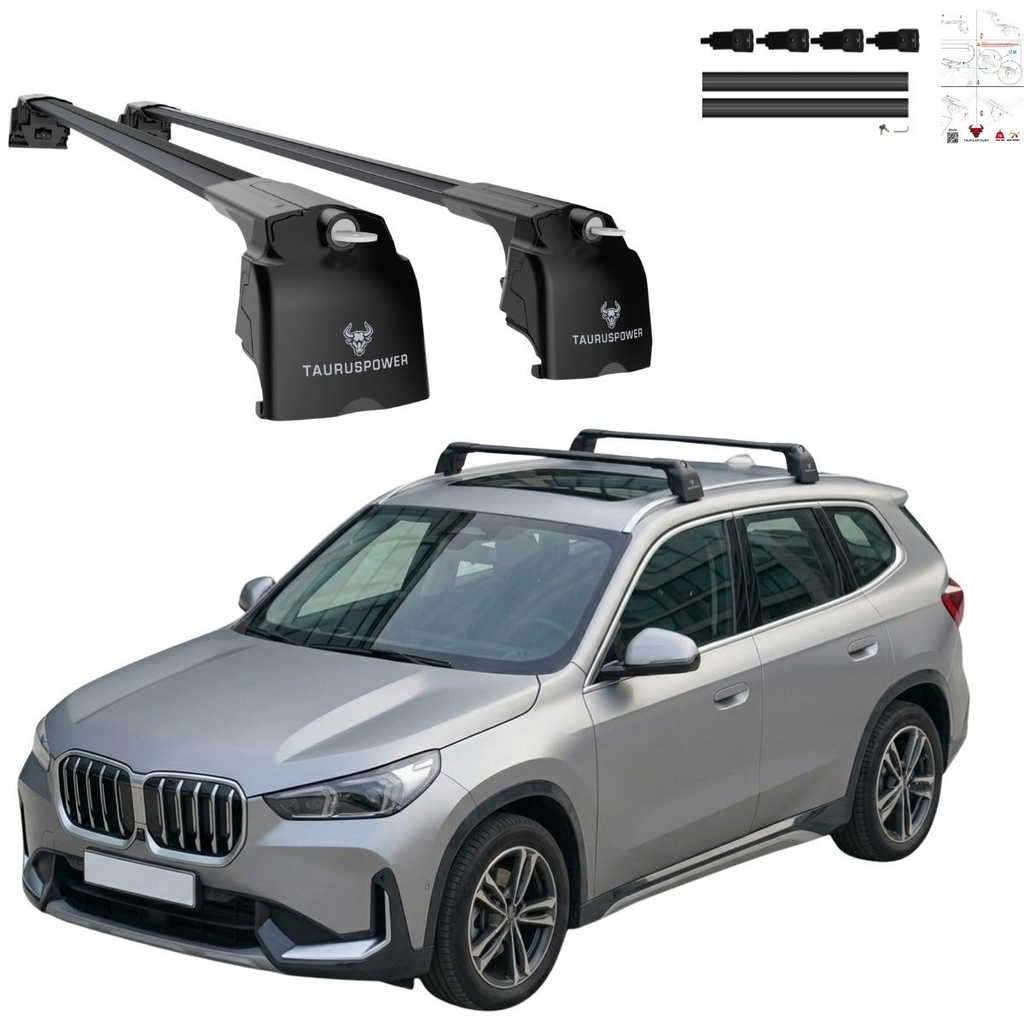 Aluminium Tavan Taşıma Barı Uyumlu BMW X1 F48 2016-2022 Siyah