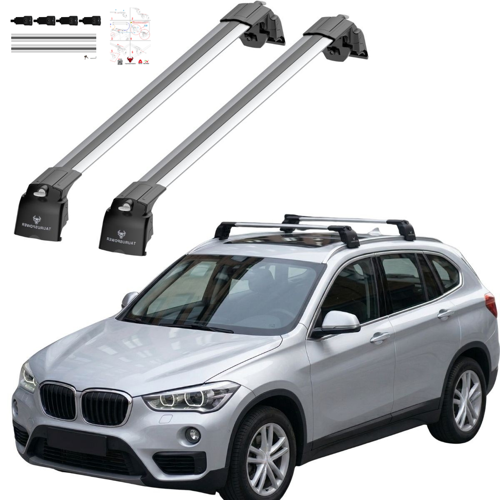 Aluminium Tavan Taşıma Barı Uyumlu BMW X1 F48 2016-2022 Gümüş