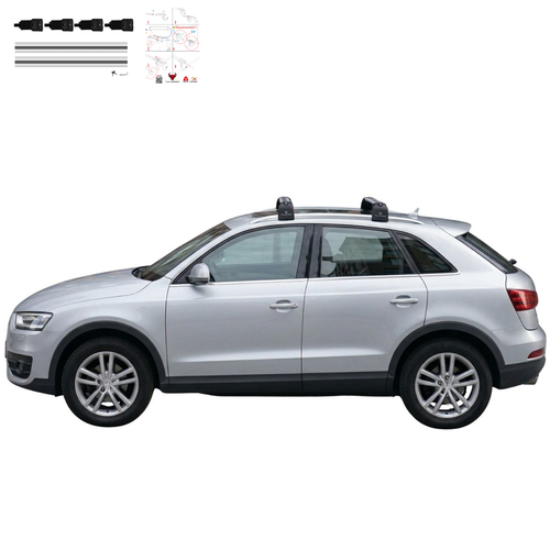 Aluminium Tavan Taşıma Barı Uyumlu BMW X1 F48 2016-2022 Gümüş