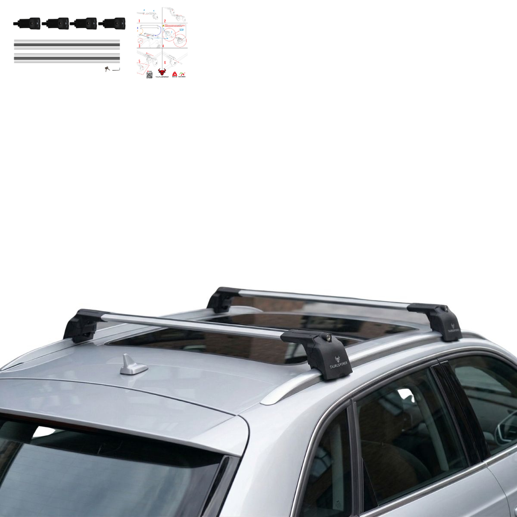 Aluminium Tavan Taşıma Barı Uyumlu BMW X1 F48 2016-2022 Gümüş