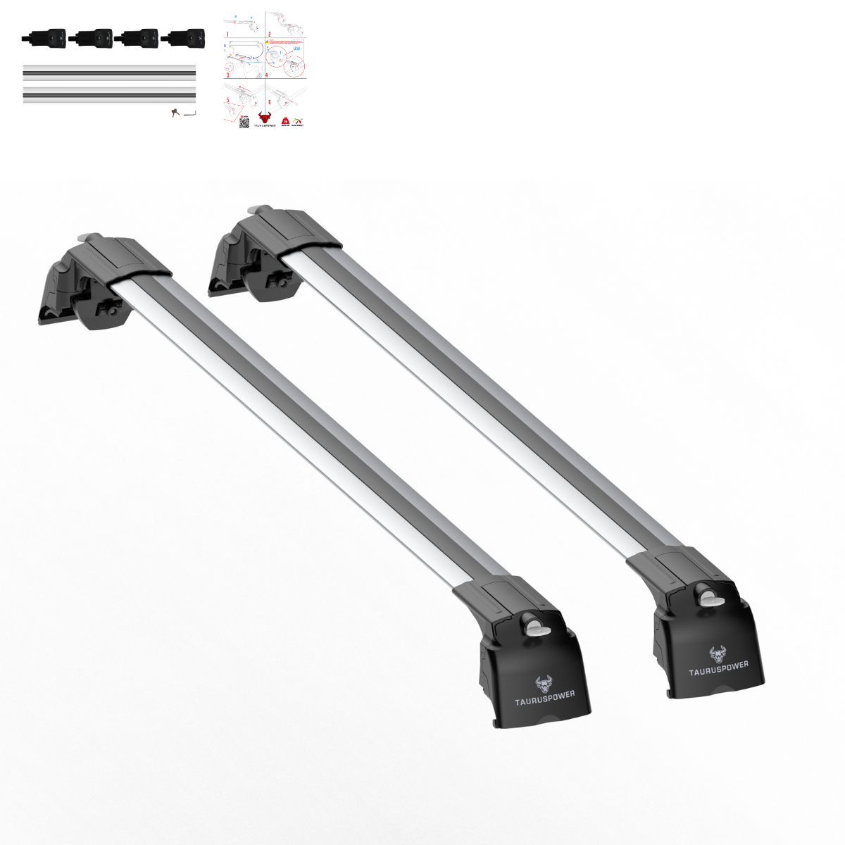 Aluminium Tavan Taşıma Barı Uyumlu BMW X1 F48 2016-2022 Gümüş