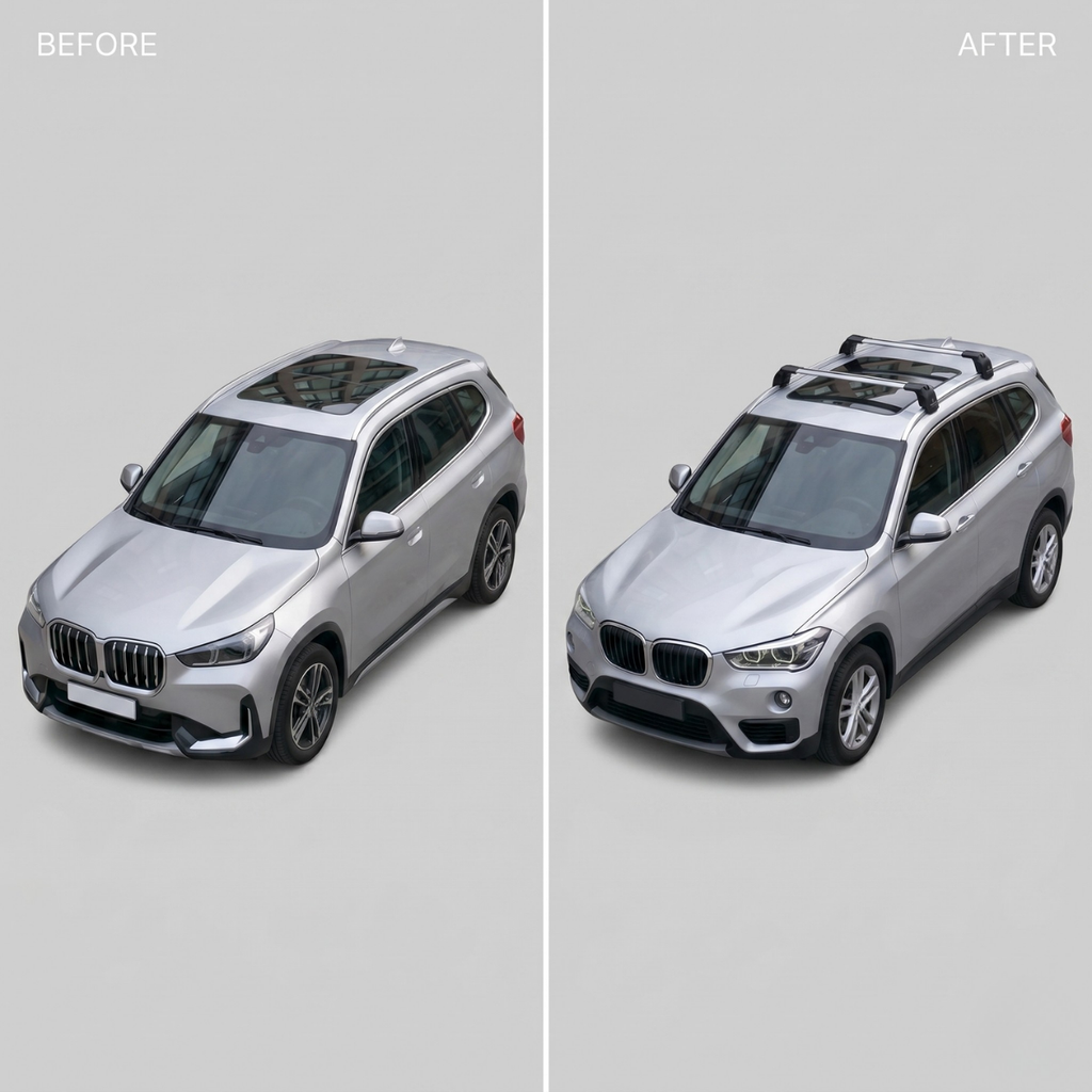 Aluminium Tavan Taşıma Barı Uyumlu BMW X1 F48 2016-2022 Gümüş