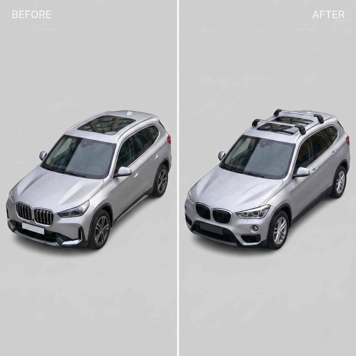 Aluminium Tavan Taşıma Barı Uyumlu BMW X1 F48 2016-2022 Gümüş