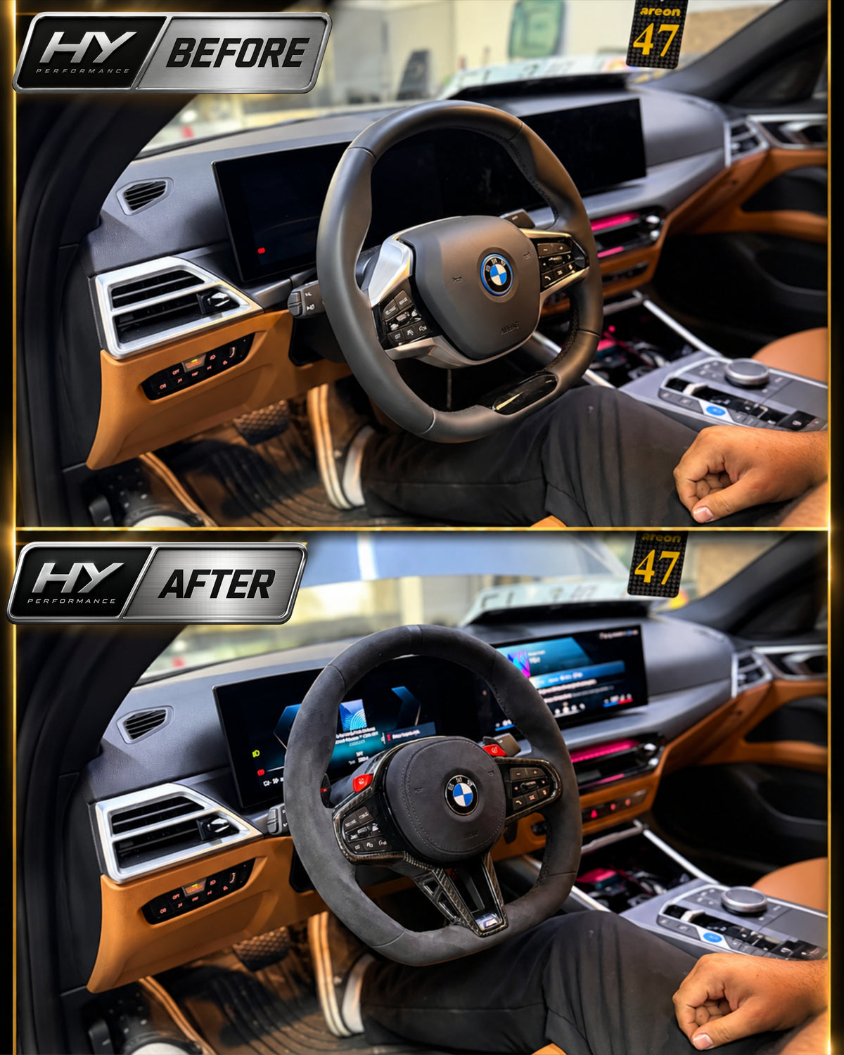 BMW F40 F44 G20 G22 G23 G26 G29 i4 Uyumlu G82 CS Style Alkantara Direksiyon Simidi ve Airbag