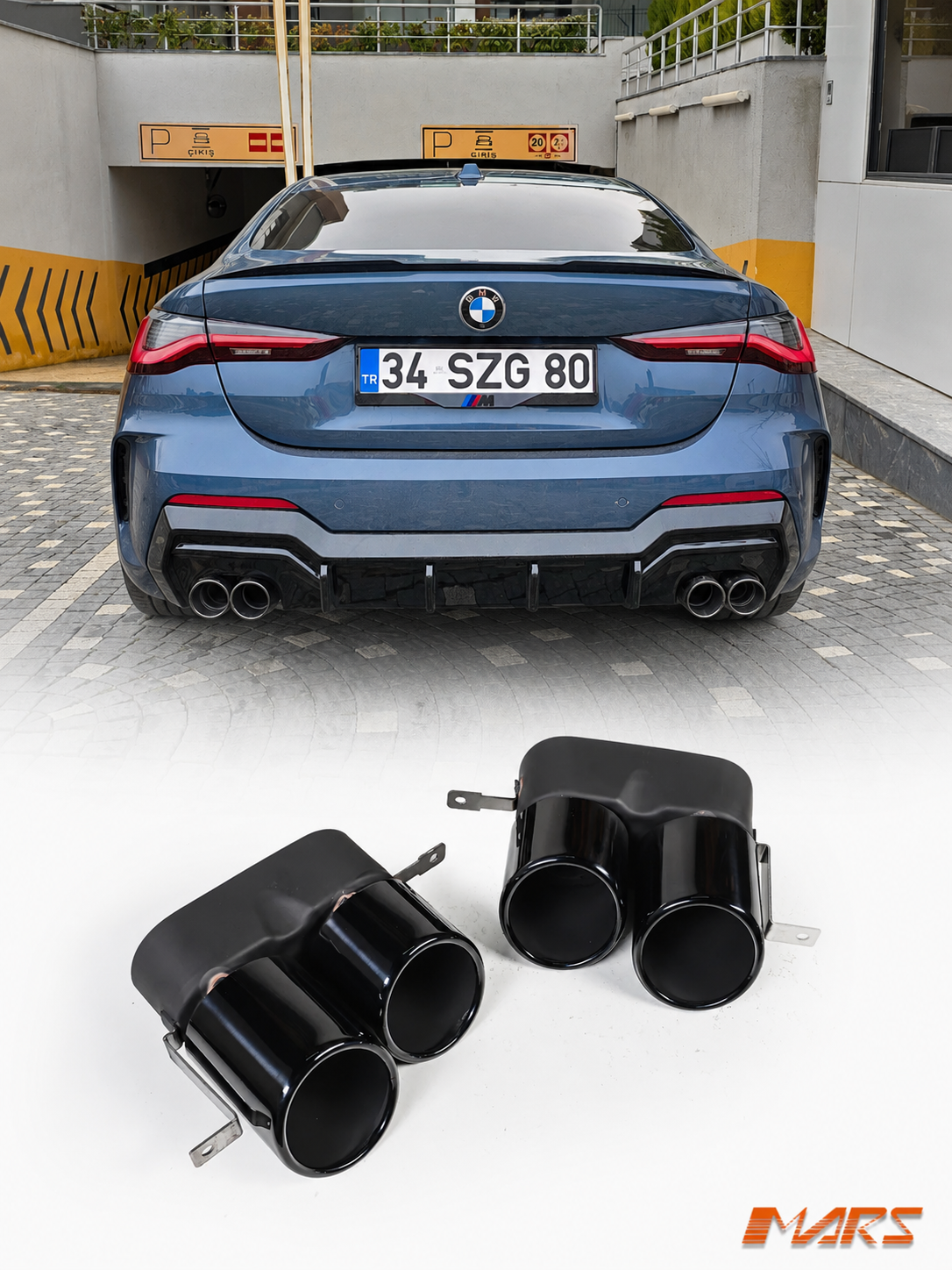 BMW G20 G22 G23 G26 Uyumlu Piano Black Çift Çıkış Egzoz Ucu Seti