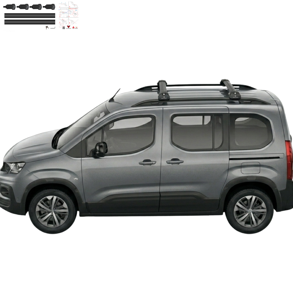 Aluminium Tavan Taşıma Barı Uyumlu CITROEN Berlingo 2024-2025 Siyah