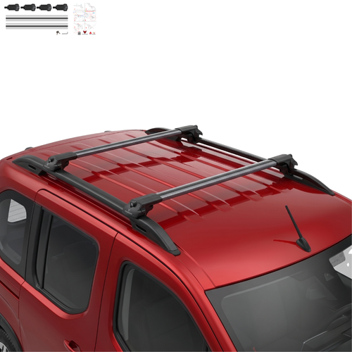 Aluminium Tavan Taşıma Barı Uyumlu CITROEN Berlingo 2024-2025 Gümüş