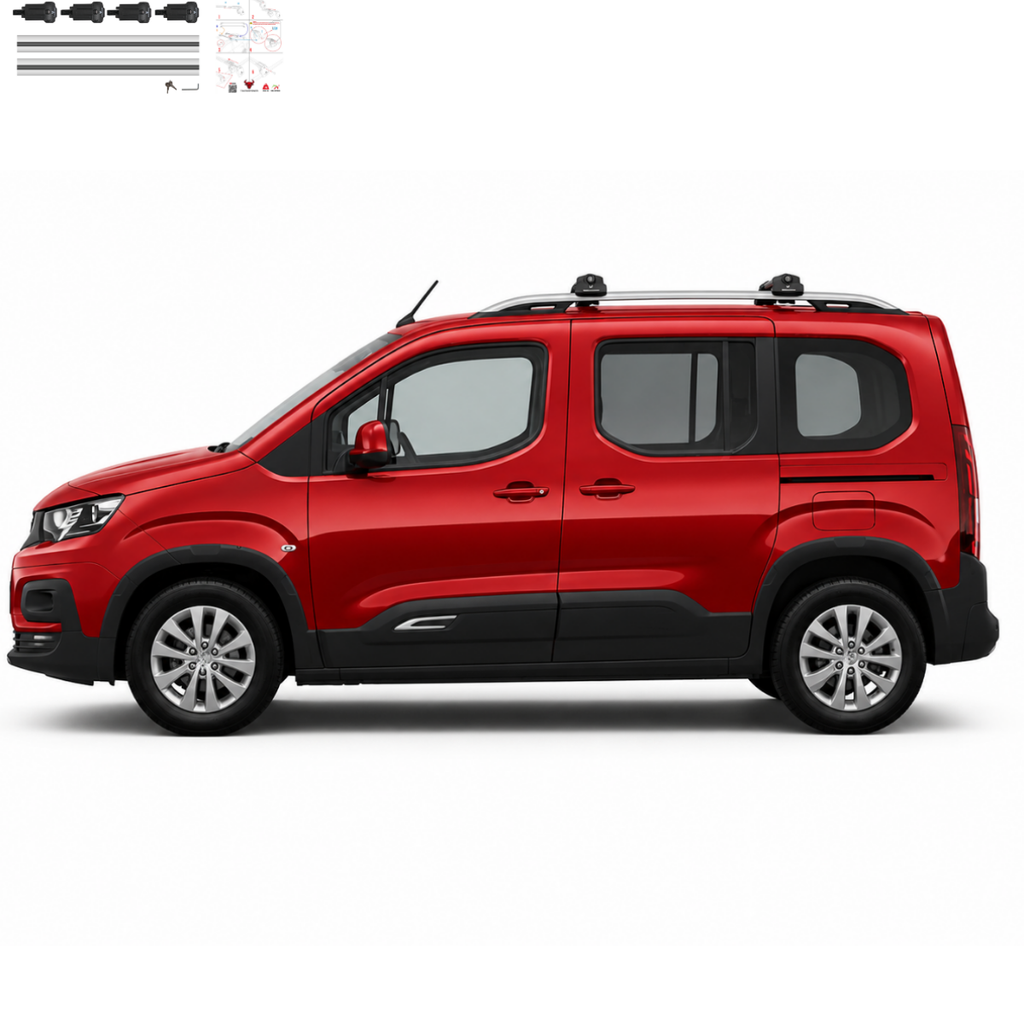 Aluminium Tavan Taşıma Barı Uyumlu CITROEN Berlingo 2024-2025 Gümüş