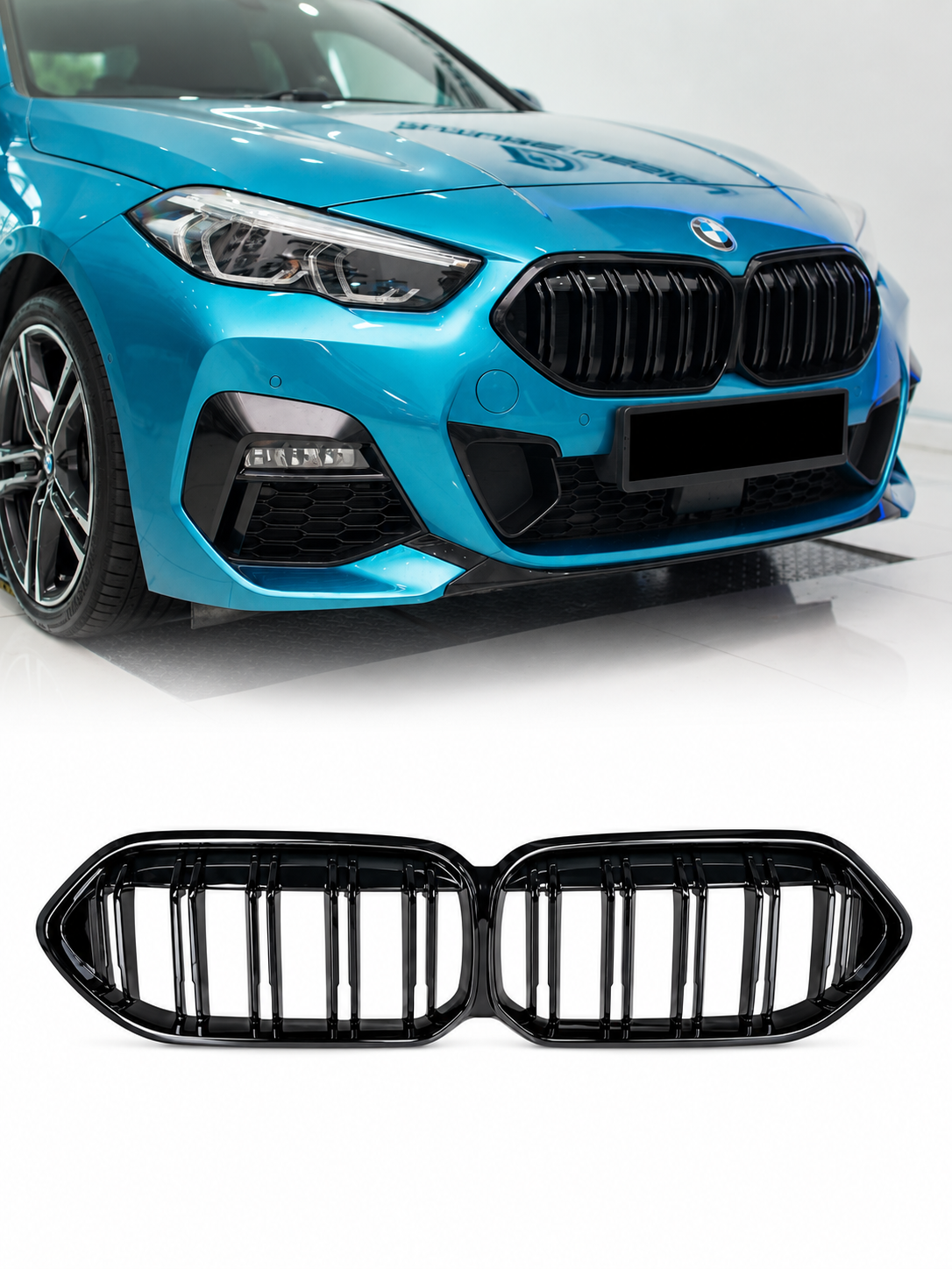 BMW F44 Gran Coupe 2020+ çift çıtalı Style parlak siyah ön panjur