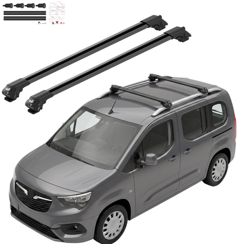 Aluminium Tavan Taşıma Barı Uyumlu MERCEDES M-Class (ML-W166) 2012-2019 Siyah