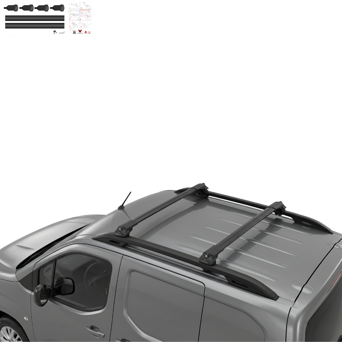 Aluminium Tavan Taşıma Barı Uyumlu MERCEDES M-Class (ML-W166) 2012-2019 Siyah