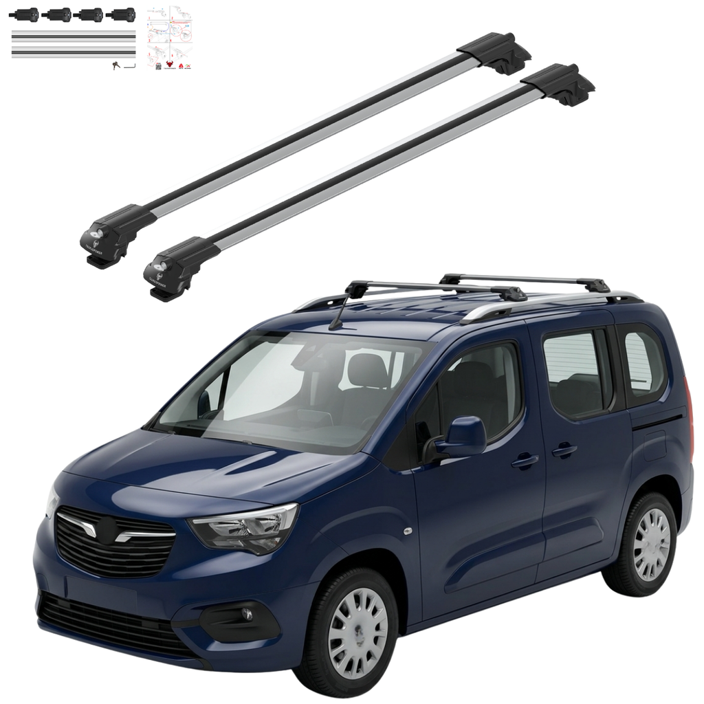 Aluminium Tavan Taşıma Barı Uyumlu MERCEDES M-Class (ML-W166) 2012-2019 Gümüş