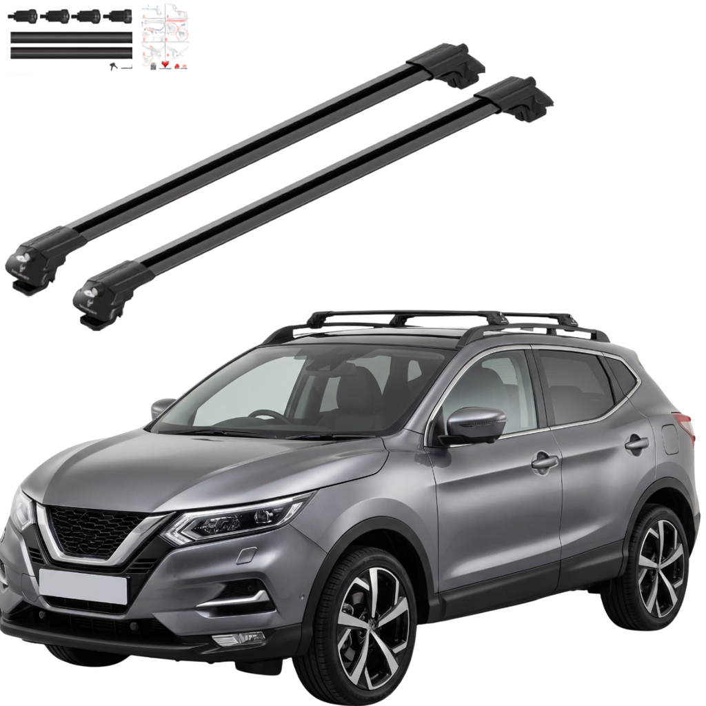 Aluminium Tavan Taşıma Barı Uyumlu NISSAN Qashqai J11 2014-2021 Siyah