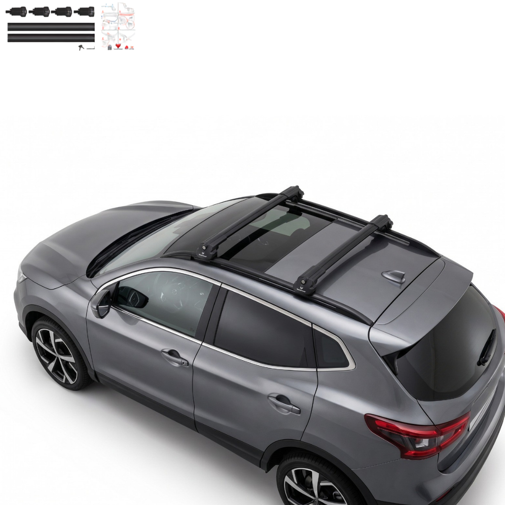 Aluminium Tavan Taşıma Barı Uyumlu NISSAN Qashqai J11 2014-2021 Siyah