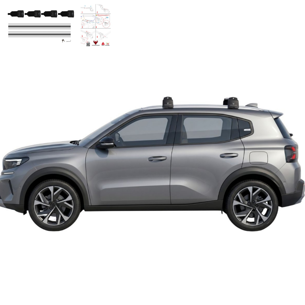 Aluminium Tavan Taşıma Barı Uyumlu OPEL Frontera 2025+ Gümüş
