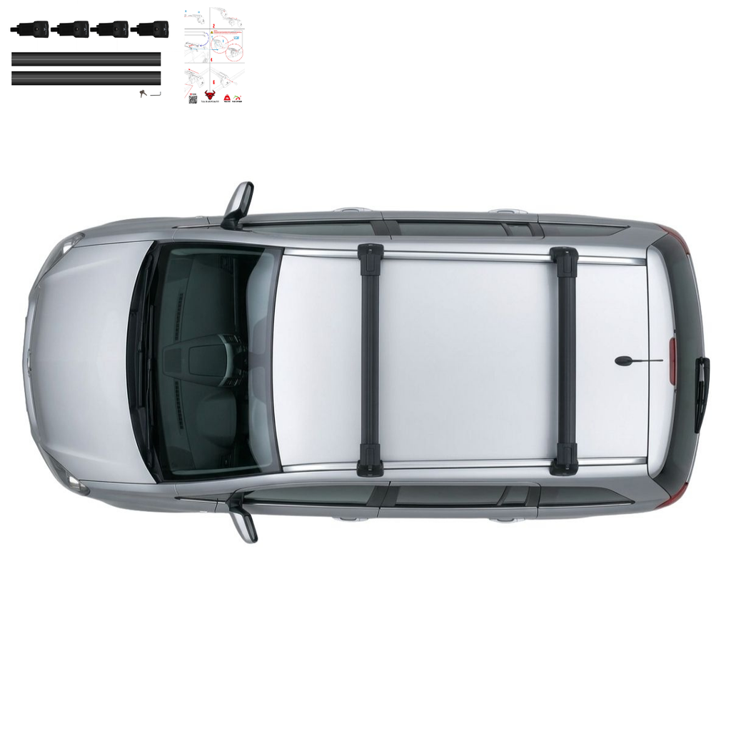 Aluminium Tavan Taşıma Barı Uyumlu OPEL Zafira B MPV 2005-2011 Siyah