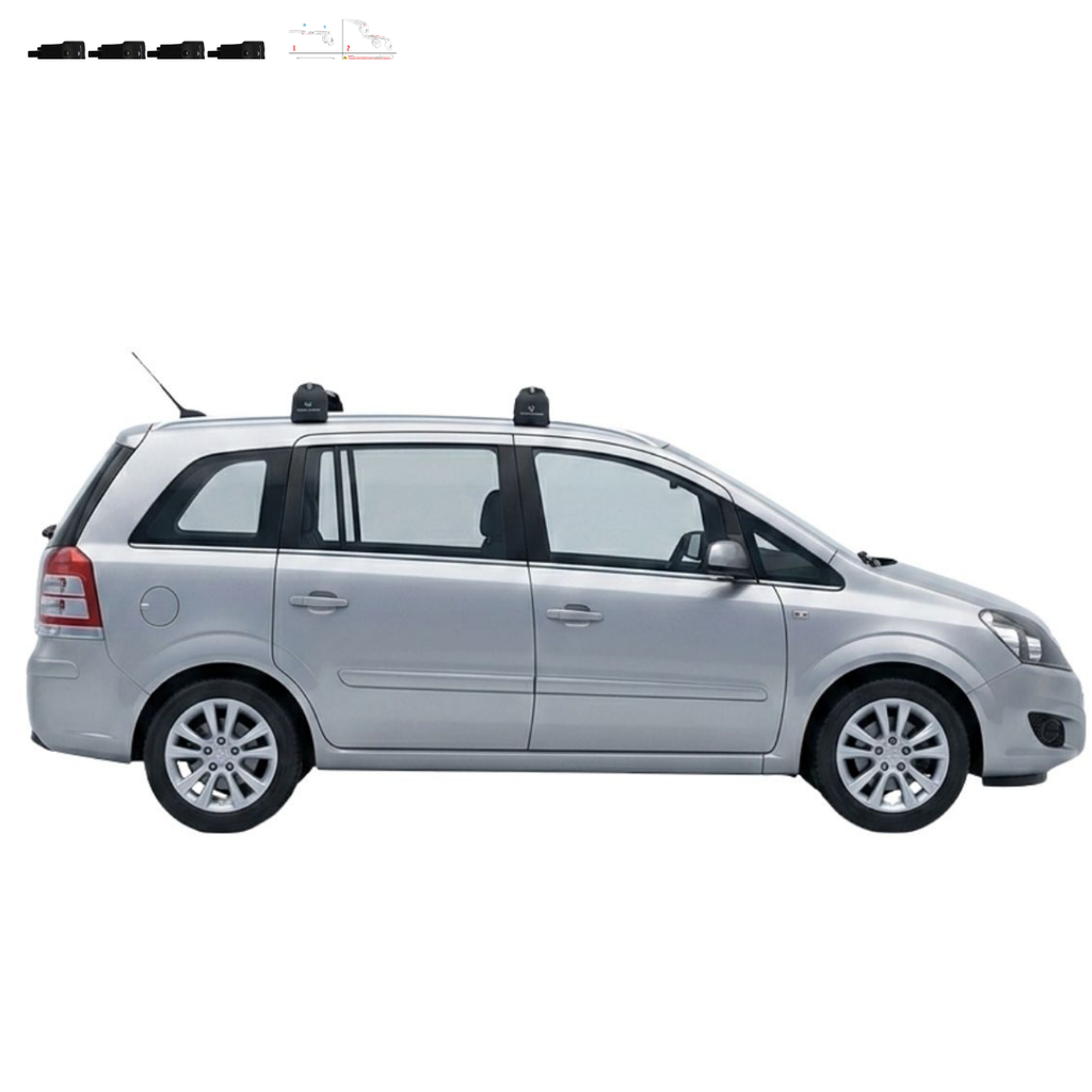 Aluminium Tavan Taşıma Barı Uyumlu OPEL Zafira B MPV 2005-2011 Gümüş