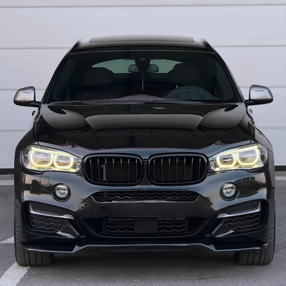 BMW X6 F16 M Sport 2014-2019 Ön Tampon Eki (Lip) Parlak Siyah