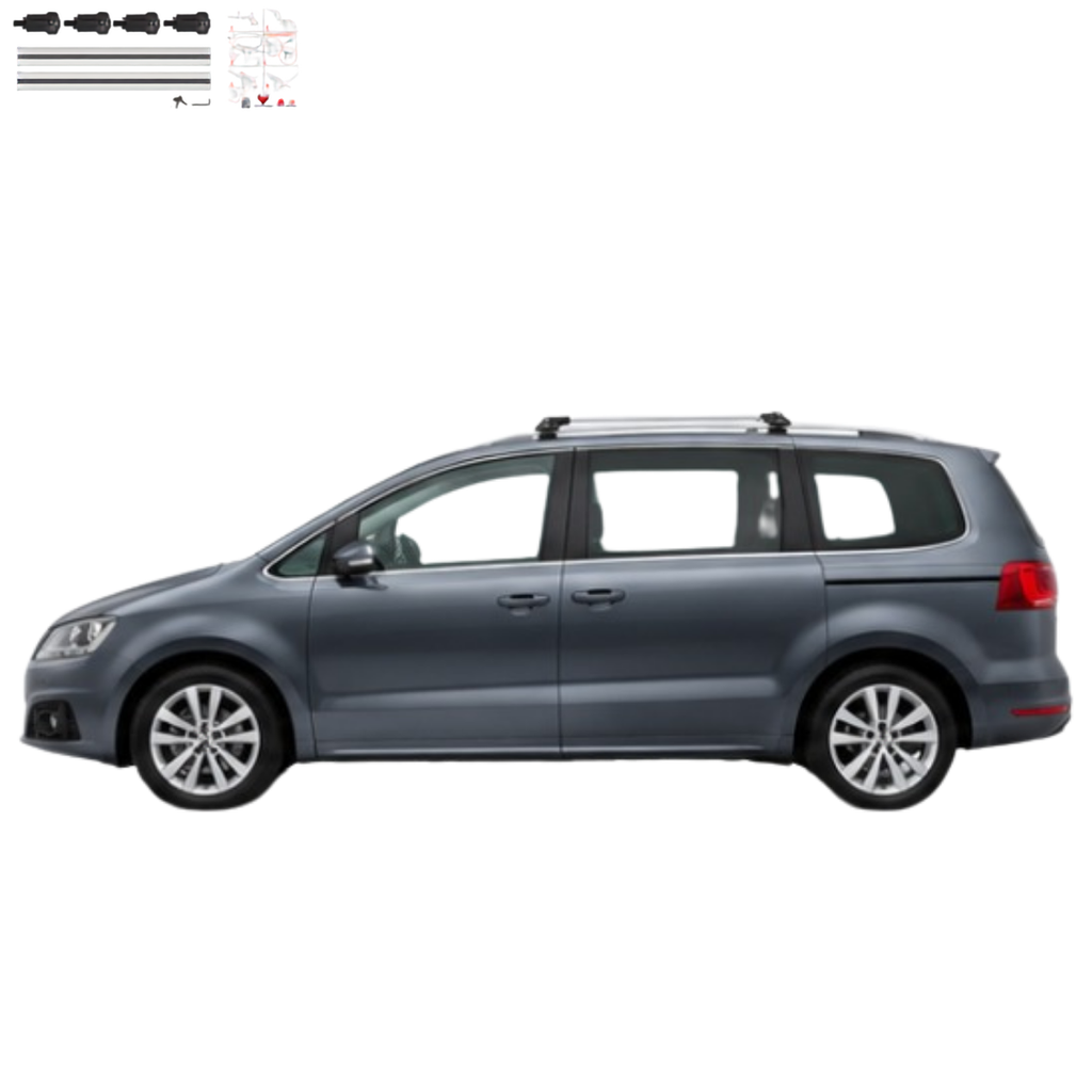 Aluminium Tavan Taşıma Barı Uyumlu SEAT Alhambra MK2 7N 2010-2020 Gümüş