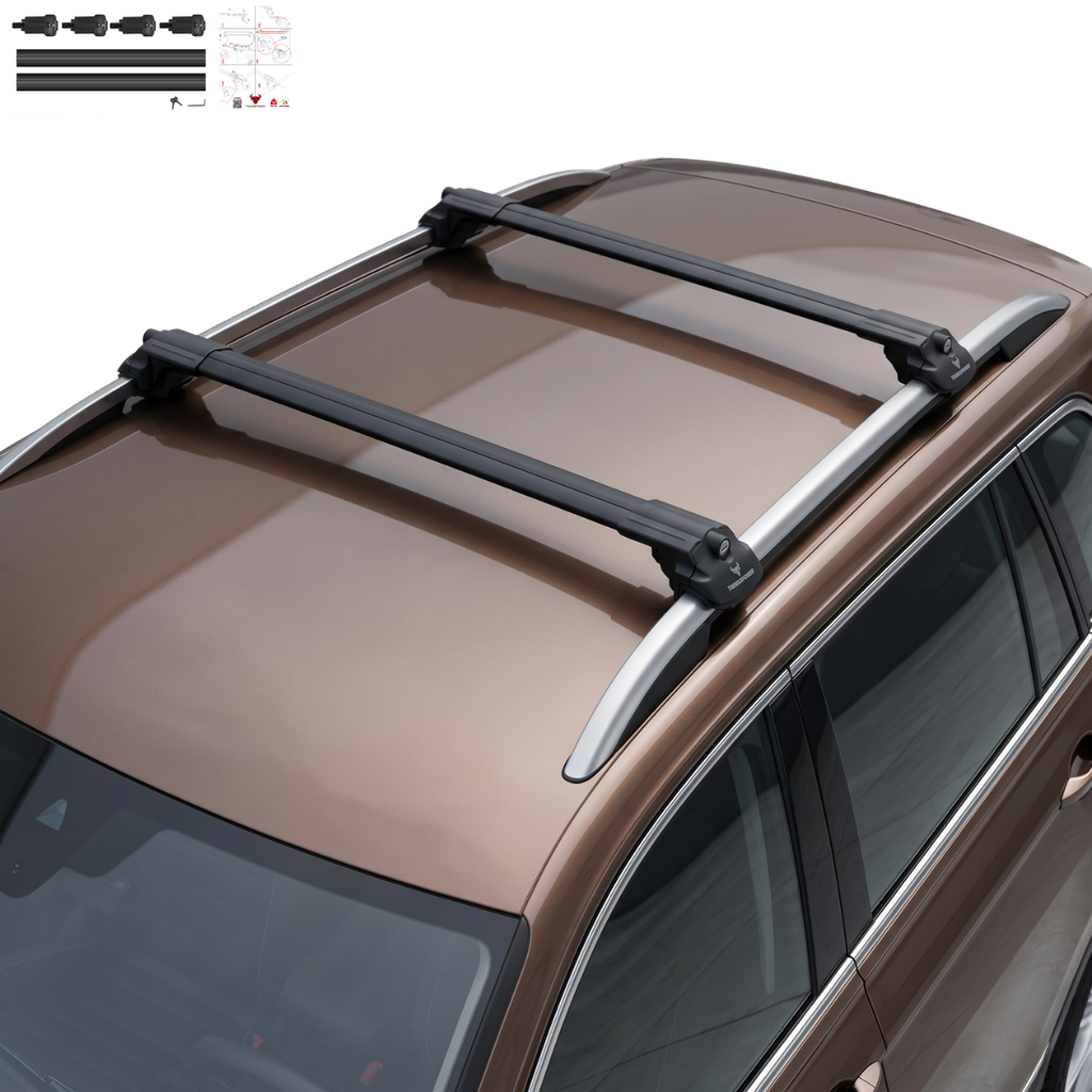 Aluminium Tavan Taşıma Barı Uyumlu VW VOLKSWAGEN Tiguan 5N Allspace 2018-2020 Siyah