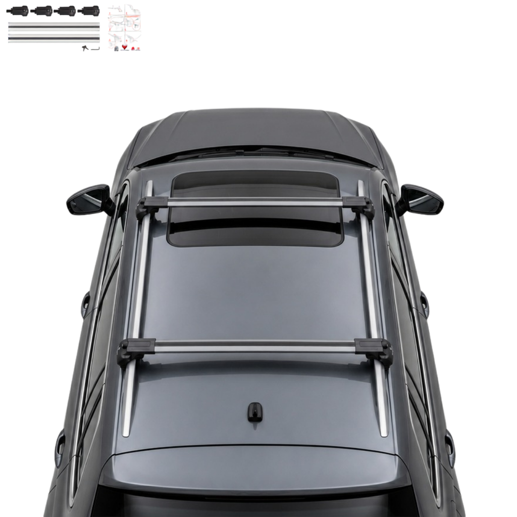 Aluminium Tavan Taşıma Barı Uyumlu VW VOLKSWAGEN Tiguan 5N Allspace 2018-2020 Gümüş