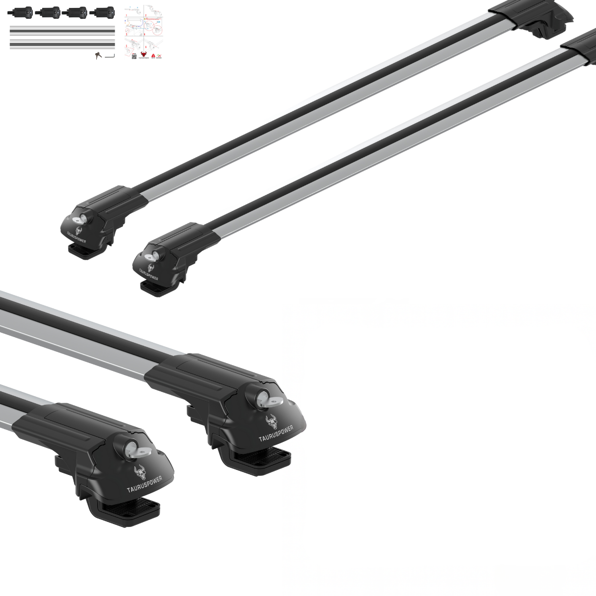 Aluminium Tavan Taşıma Barı Uyumlu VW VOLKSWAGEN Tiguan 5N Allspace 2018-2020 Gümüş