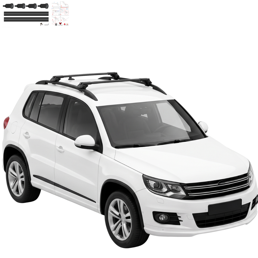 Aluminium Tavan Taşıma Barı Uyumlu VW VOLKSWAGEN Tiguan 5N 2007-2016 Siyah