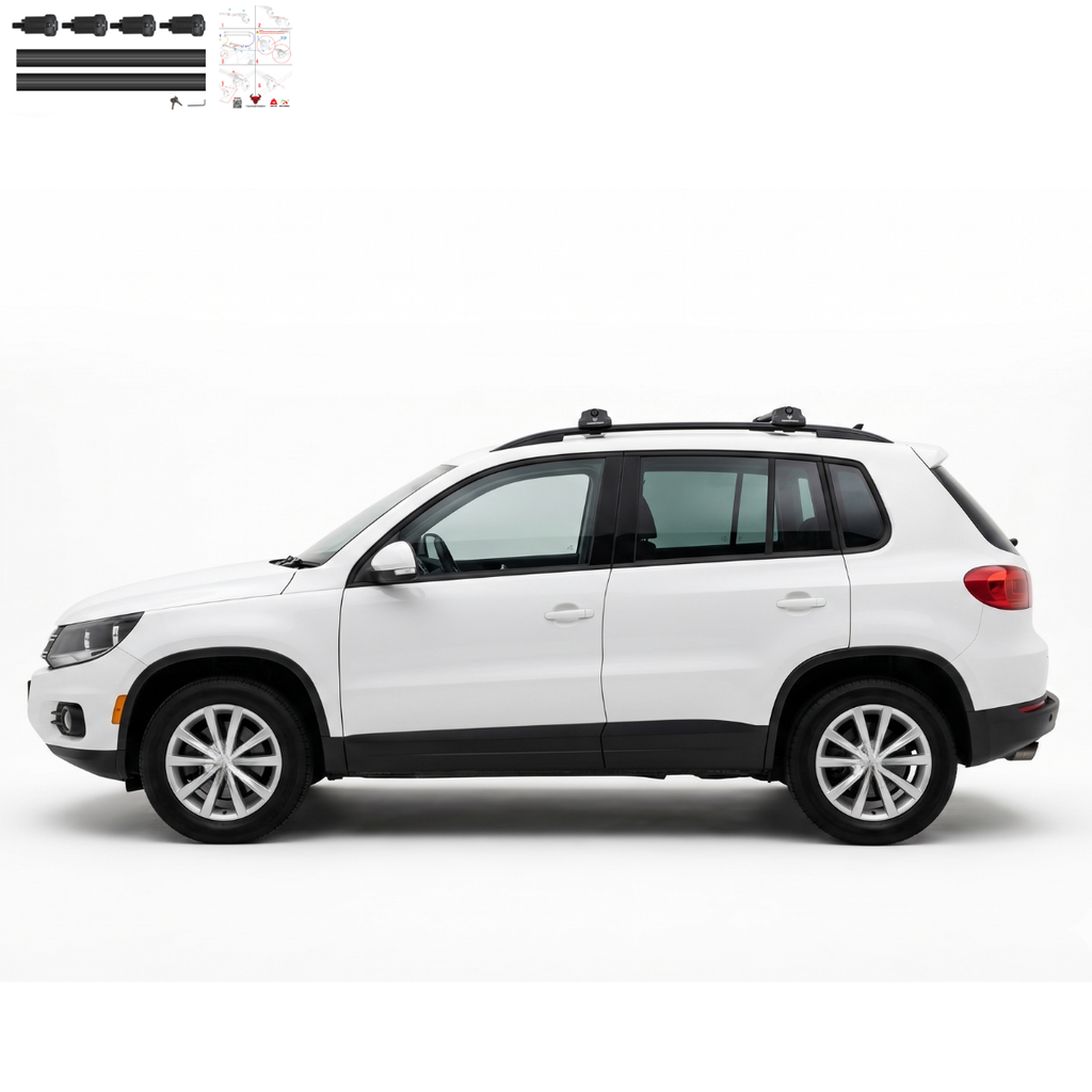 Aluminium Tavan Taşıma Barı Uyumlu VW VOLKSWAGEN Tiguan 5N 2007-2016 Siyah