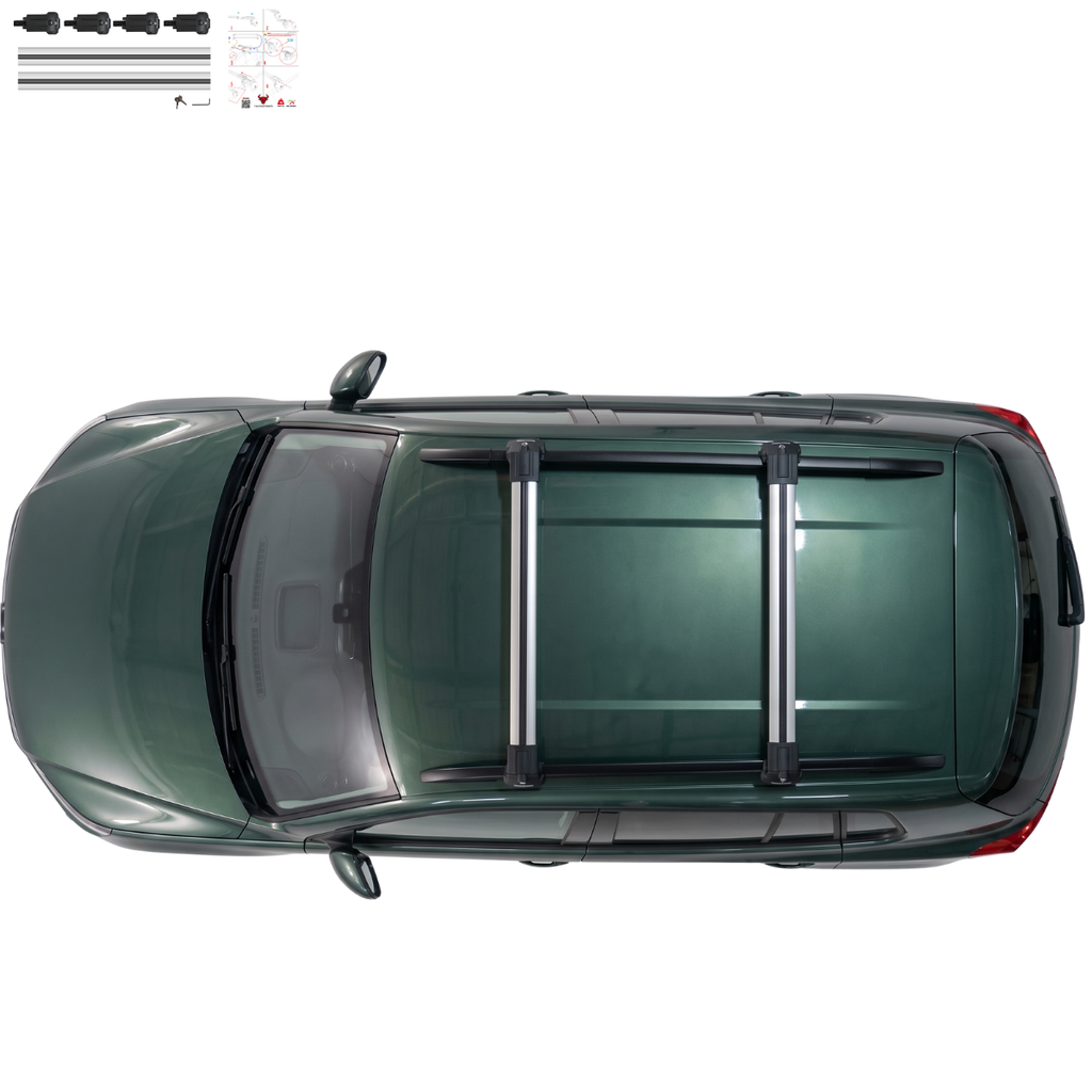 Aluminium Tavan Taşıma Barı Uyumlu VW VOLKSWAGEN Tiguan 5N 2007-2016 Gümüş