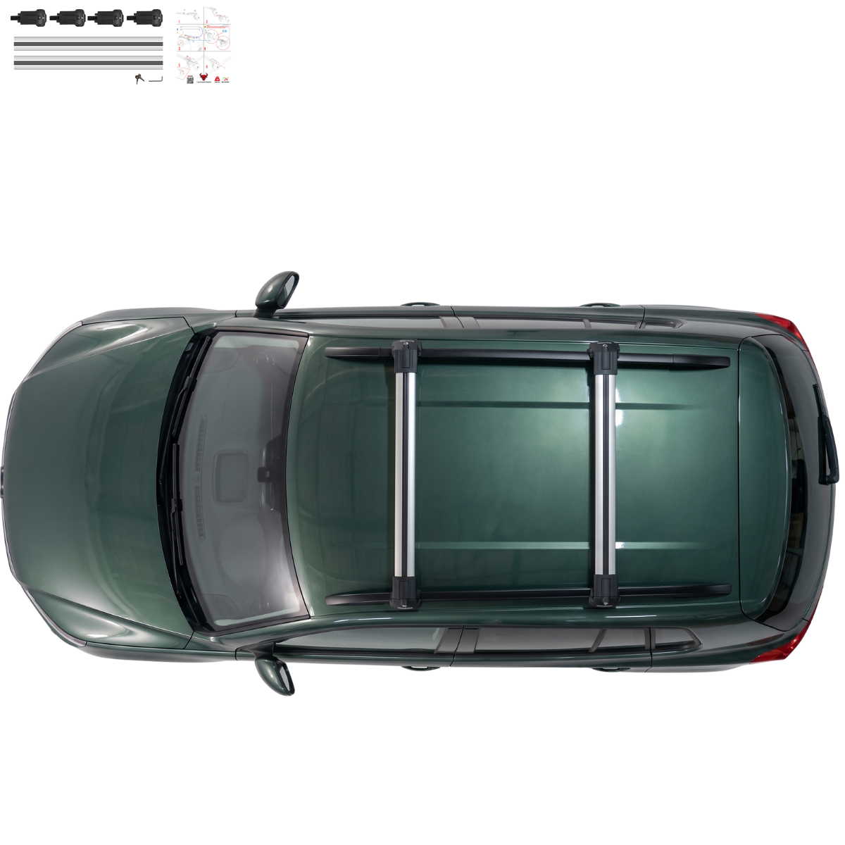 Aluminium Tavan Taşıma Barı Uyumlu VW VOLKSWAGEN Tiguan 5N 2007-2016 Gümüş