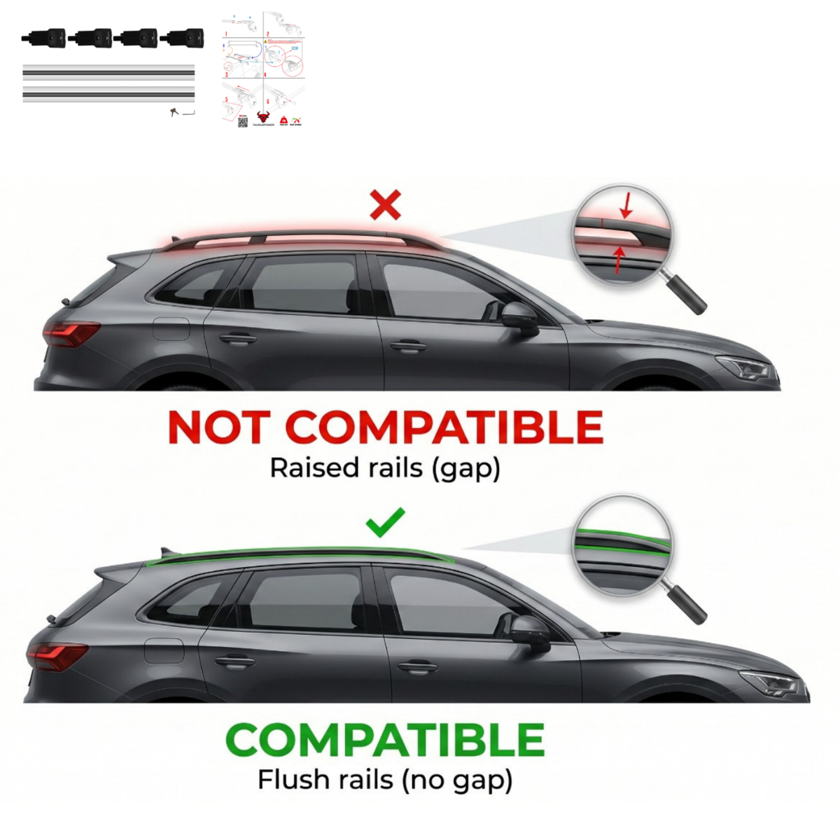 Aluminium Tavan Taşıma Barı Uyumlu VW VOLKSWAGEN Tiguan 5N 2007-2016 Gümüş