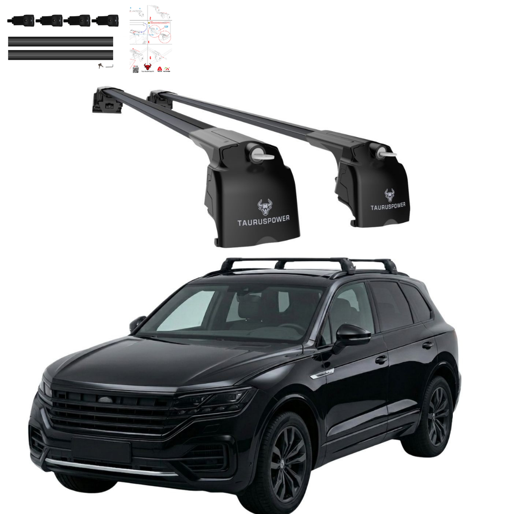 Aluminium Tavan Taşıma Barı Uyumlu VW VOLKSWAGEN Touareg 2019-2023 Siyah