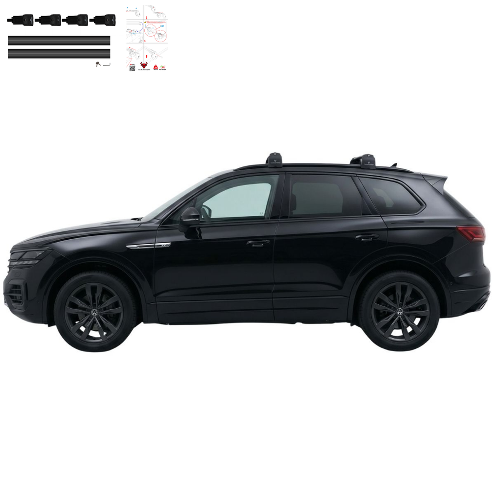 Aluminium Tavan Taşıma Barı Uyumlu VW VOLKSWAGEN Touareg 2019-2023 Siyah