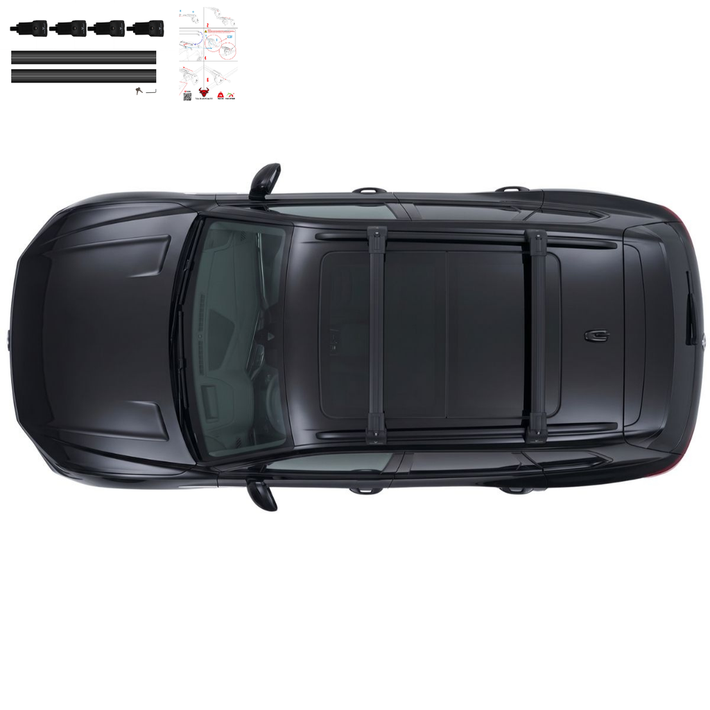 Aluminium Tavan Taşıma Barı Uyumlu VW VOLKSWAGEN Touareg 2019-2023 Siyah