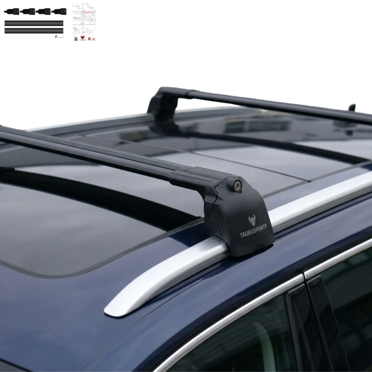 Aluminium Tavan Taşıma Barı Uyumlu VW VOLKSWAGEN Passat Variant B8 2015-2023 Siyah