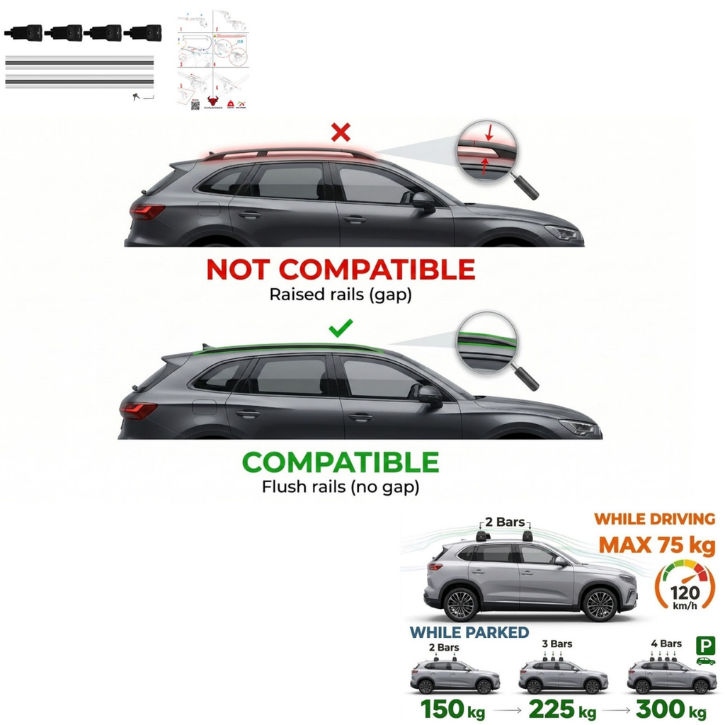 Aluminium Tavan Taşıma Barı Uyumlu VW VOLKSWAGEN Passat Variant B8 2015-2023 Gümüş