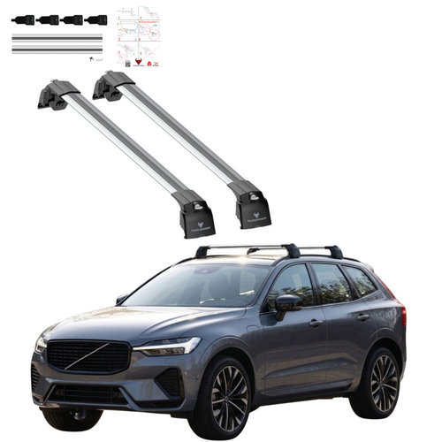 Aluminium Tavan Taşıma Barı Uyumlu VOLVO XC60 2018-2025 Gümüş