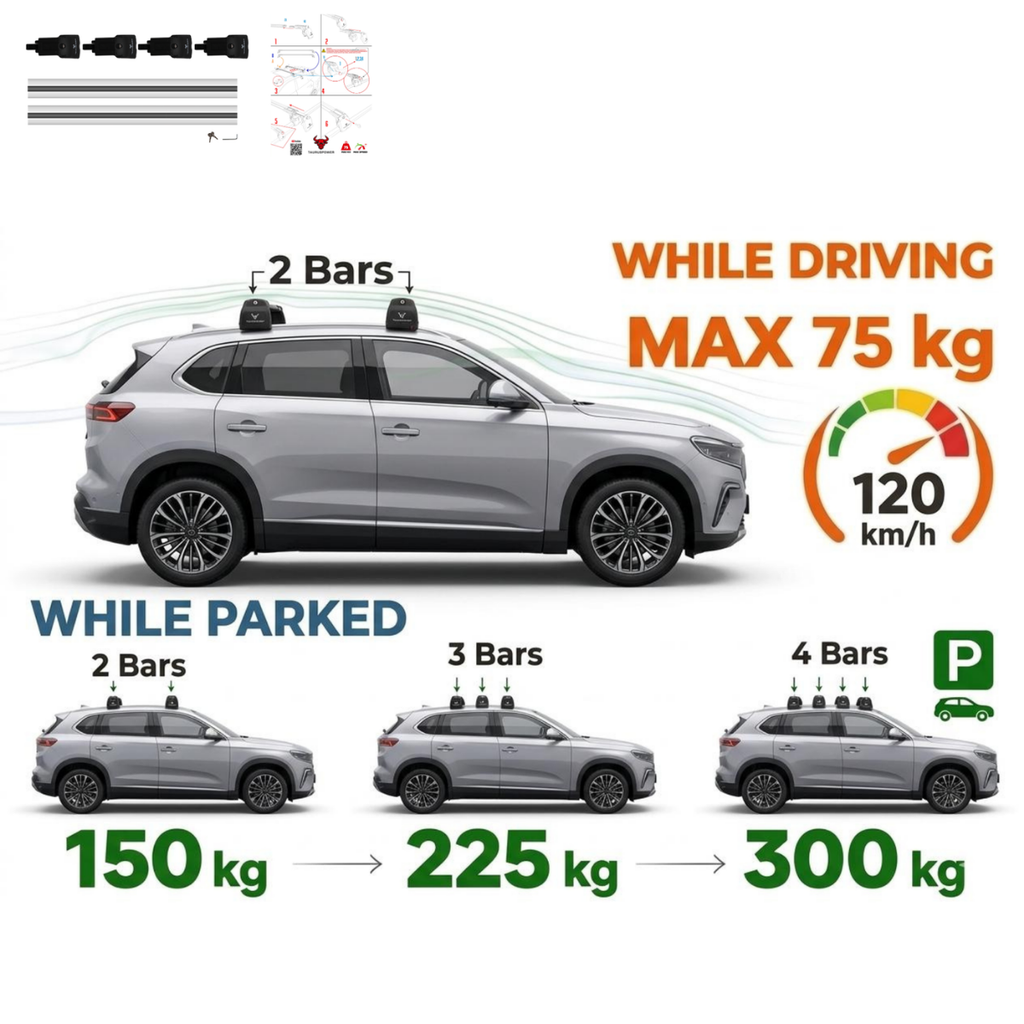 Aluminium Tavan Taşıma Barı Uyumlu VOLVO XC60 2018-2025 Gümüş