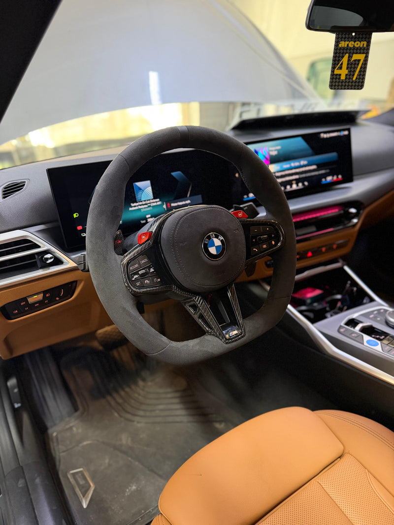 BMW F40 F44 G20 G22 G23 G26 G29 i4 Uyumlu G82 CS Style Alkantara Direksiyon Simidi ve Airbag