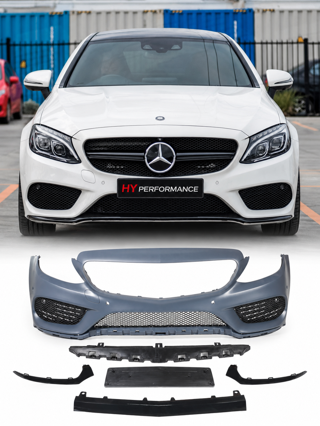 Mercedes C Serisi W205 Sedan C205 Coupe 2015-2018 C43 AMG Style ön tampon seti