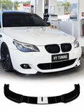 BMW 5 Serisi E60 E61 M Sport uyumlu parlak siyah ön tampon eki