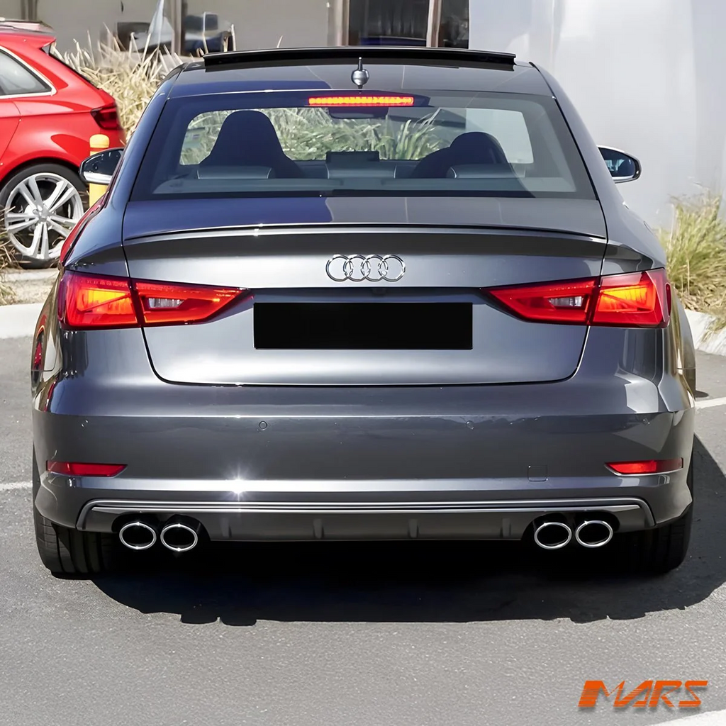 Audi A3 8V 2013-2016 Sedan Cabrio S3 Style arka difüzör alt bölüm detayları - HY TUNING