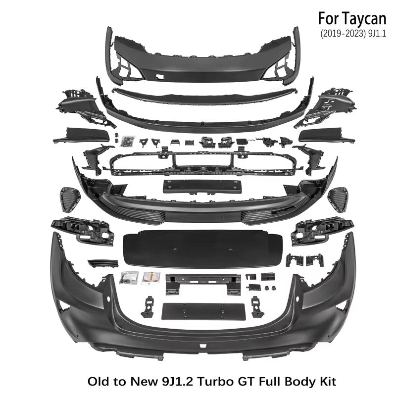 Porsche Taycan 9J1 2019-2024 ön arka tampon seti tamamlayıcı parçalar - HY TUNING ürün görseli 6