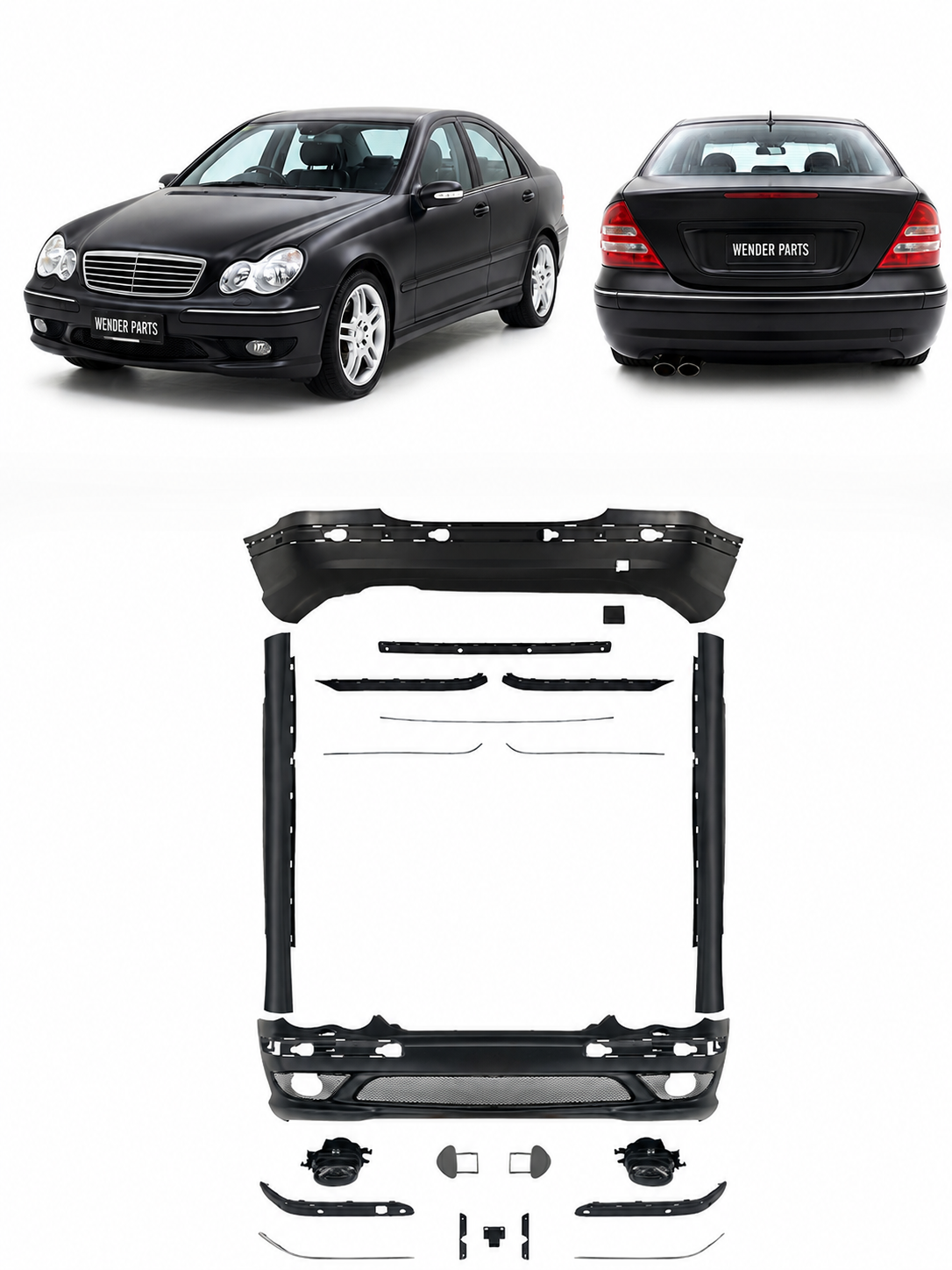 Mercedes C Serisi W203 2000-2006 C63 AMG tasarım Body Kit