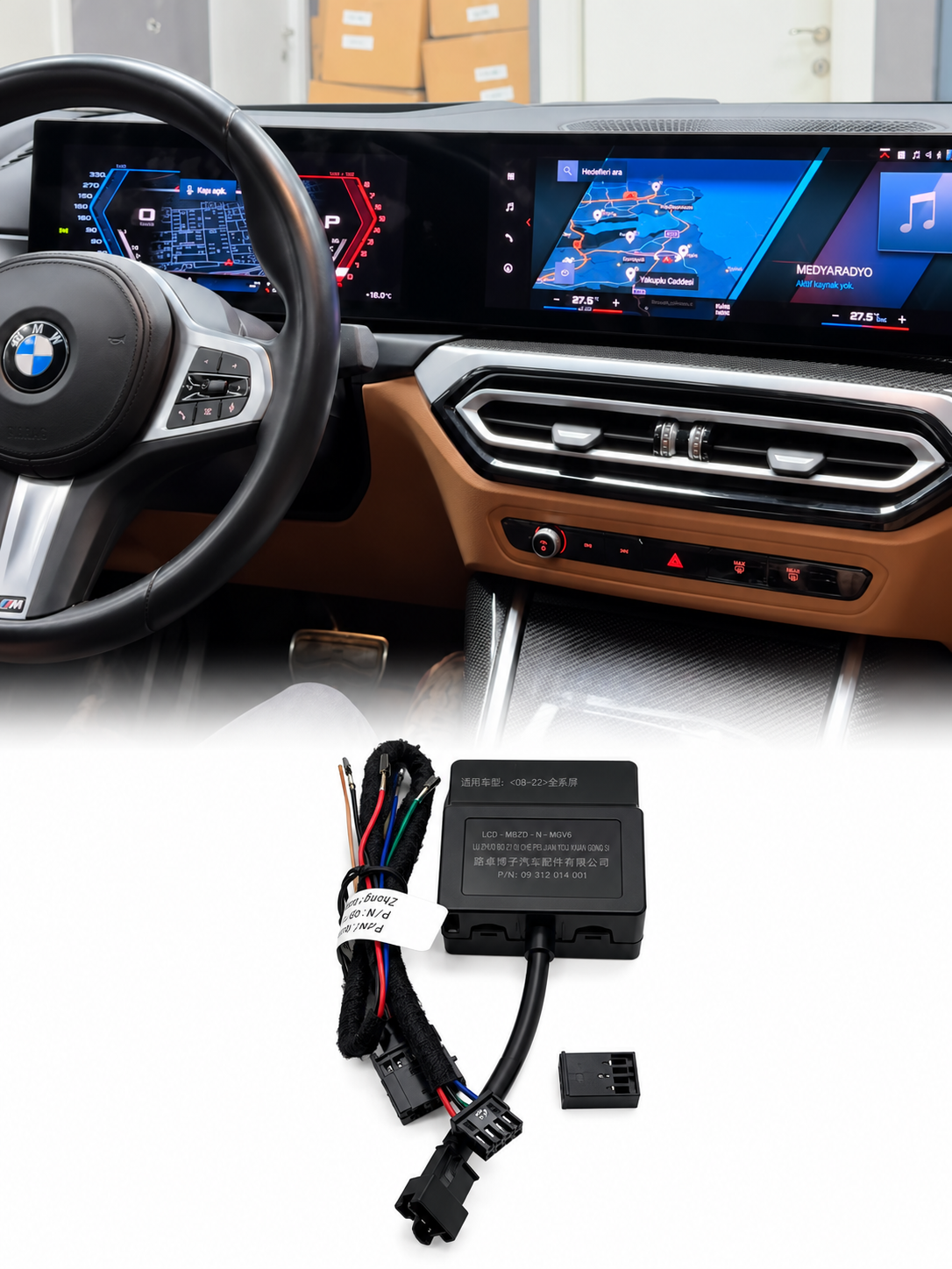 BMW G20 G21 G22 G23 G26 G29 G42 M Track M2 M3 M4 dijital gösterge dönüşüm modülü ve bağlantı tesisatı - HY TUNING