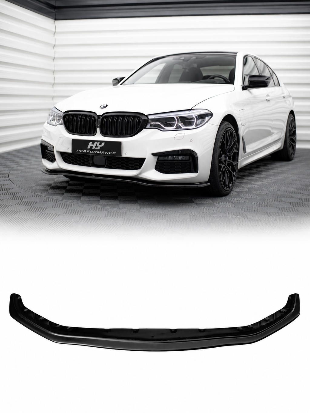 BMW 5 Serisi G30 M Sport 2017-2020 Ön Tampon Eki (Lip) Parlak Siyah